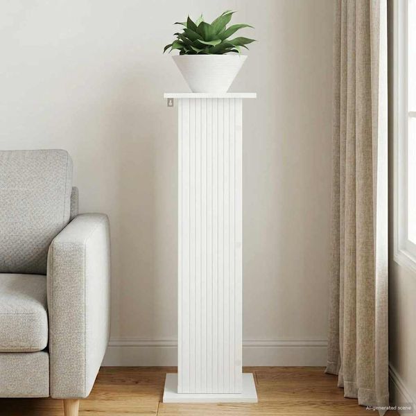 vidaXL Stojan na rastliny Biela s vysokým leskom 30,5 x 30 x 100,5 cm