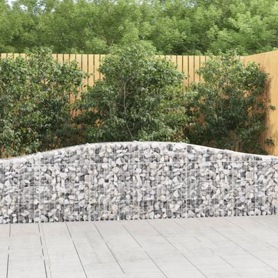 vidaXL Oblúkový gabionový kôš 7 ks 400x30x60/80 cm pozinkované železo