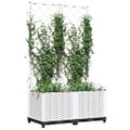 vidaXL Záhradný kvetináč s mriežkou biely 80x40x136 cm PP