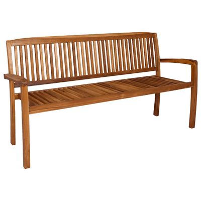 vidaXL 2-miestna stohovateľná záhradná lavička 159 cm, tíkový masív