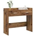 vidaXL Konzolový stôl Staré drevo 90 x 35 x 80 cm Kompozitné drevo