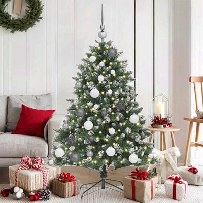 vidaXL Umelý vianočný stromček Zelená 120 cm PVC, plast a oceľ