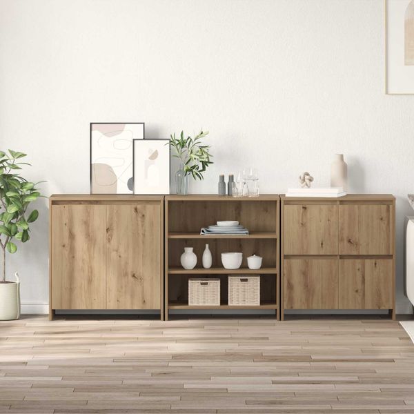 vidaXL Servírovacia skriňa 3 pcs Remeselný dub 70 x 41 x 75 cm
