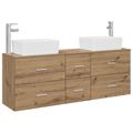 vidaXL Set kabinetov do kúpeľne 3 ks Dub artisan 53 x 34,5 x 63 cm