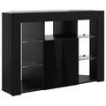 vidaXL Rohový LED TV kabinet 100x40x68cm Čierna Kompozitné drevo