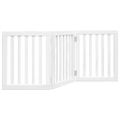 vidaXL Brána pre psa skladacia 3 panely biela 150 cm topoľové drevo