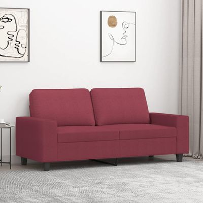 vidaXL 2-miestna pohovka vínovo-červená 140 cm látka