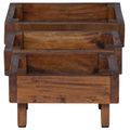 vidaXL Stojan na rastliny 3 ks Hnedá 35 x 35 x 12 cm Mahagónové drevo