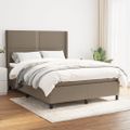 vidaXL Boxspring posteľ s matracom sivohnedý 140x190 cm látka