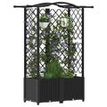 vidaXL Vyvýšený záhon s mriežkou a strechou Čierna 122 x 40 x 138 cm