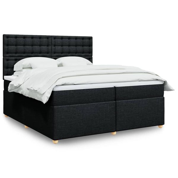 vidaXL Boxspring posteľ s matracom čierna 200x200 cm látka