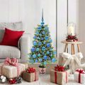 vidaXL Vianočný stromček s 150 LED-i so stojanom Zelená 90 cm PE