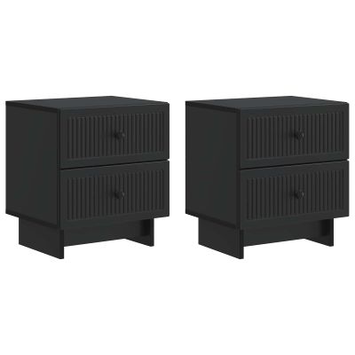 vidaXL Nočný stolík 2 pcs Čierna 43 x 34,5 x 47,5 cm Kompozitné drevo