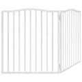 vidaXL Brána pre psa skladacia 2 panely biela 160 cm topoľové drevo
