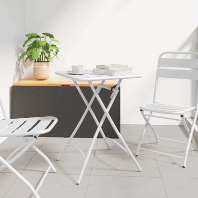 vidaXL Bistro stôl Biela 55 x 55 x 72,5 cm Práškovaná oceľ
