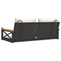 vidaXL Hojdacia lavica s vankúšmi čierna 109x62x40 cm polyratan