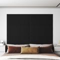 vidaXL Nástenný čelník 12 ks 90 x 30 cm Čierna látka