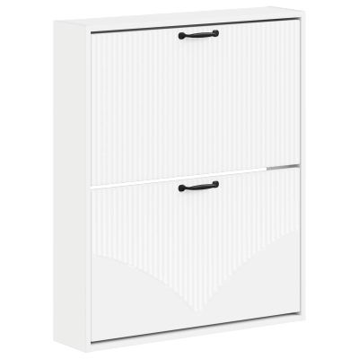 vidaXL Nástenný botník HOORN 71 x 17 x 86 cm Kompozitné drevo Biela