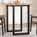 vidaXL Jedálenský stolík v tvare O 70x70x75,5 cm borovica a oceľ