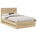 vidaXL Rám postele Sonoma dub 120 x 190 cm Inžinierske drevo