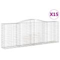 vidaXL Oblúkové gabionové koše 15 ks 400x50x140/160 cm pozink. železo