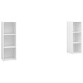 vidaXL TV skrinky 2 ks vysokolesklé biele 107x35x37 cm drevotrieska