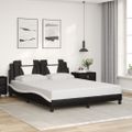 vidaXL Rám postele Viana s LED bez matraca čierno-biely 160x200 cm