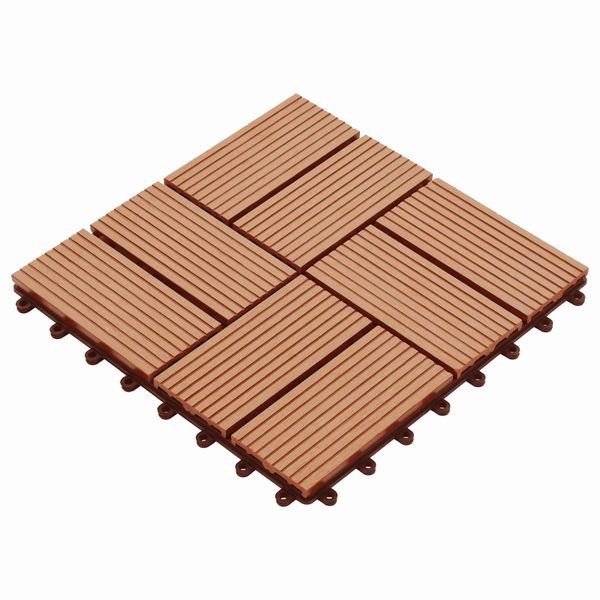 vidaXL Dlažba na terasu 11 pcs Tík 30 x 30 cm drevoplast