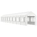 vidaXL Altánok so strechou, biely 20,07x2,28x2,69 m, polyetylén