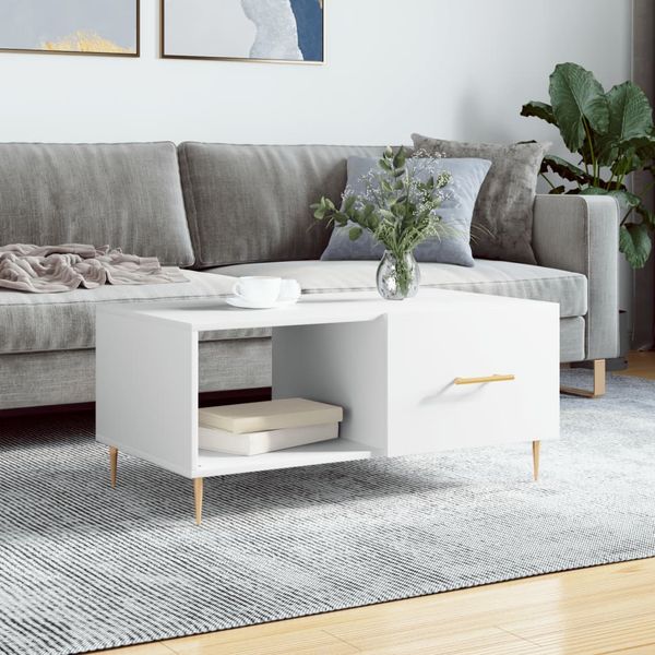 vidaXL Konferenčný stolík biely 90x50x40 cm kompozitné drevo