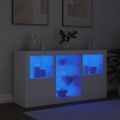 vidaXL Komoda s LED svetlami biela 123x37x67 cm