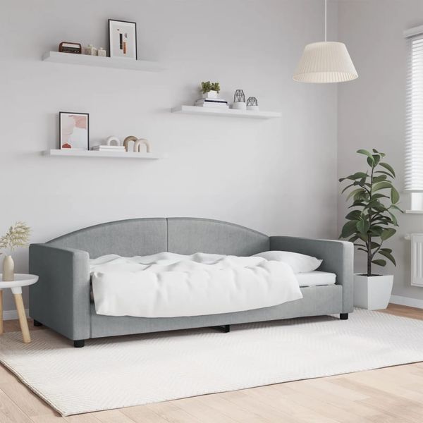 vidaXL Denná posteľ bledosivá 90x190 cm látka