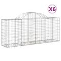 vidaXL Oblúkové gabionové koše 6 ks 200x50x80/100cm pozinkované železo