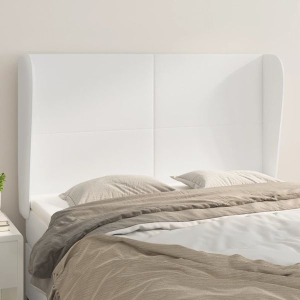 vidaXL Čelo postele so záhybmi biely 147x23x118/128 cm umelá koža