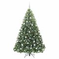 vidaXL Umelý vianočný stromček s 300 LED-i Zelená 180 cm PE a PVC