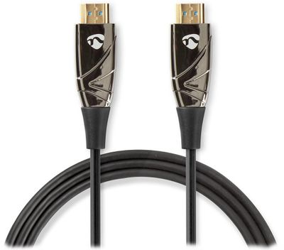 NEDIS aktivní optický High Speed HDMI 2.0 kabel s ethernetem/ 4K@60Hz/ zlacené konektory HDMI-HDMI/ černý/ BOX/ 30m