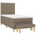 vidaXL Posteľný rám boxsping s matracom sivohnedý 90x200 cm látka