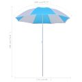 vidaXL Plážový slnečník modro-biely 180 cm látkový