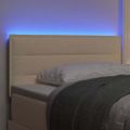 vidaXL LED hlavová doska s LED pásikmi Krémová 100 cm látka