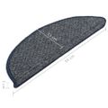 vidaXL Kobercové nášľapy na schody 15 ks tmavomodré 56x17x3 cm