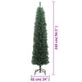 vidaXL Úzky umelý vianočný stromček so stojanom, zelený 240 cm, PVC