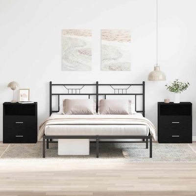 vidaXL Nočný stolík 2 pcs Čierny dub 50 x 32 x 60 cm Kompozitné drevo