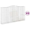 vidaXL Oblúkový gabionový kôš 9 ks 400x50x220/240cm pozinkované železo