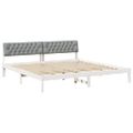 vidaXL Rám postele Biela a svetlosivá 200 x 200 cm Borovicový masív