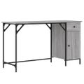 vidaXL Počítačový stôl sivý sonoma 131x48x75 cm kompozitné drevo