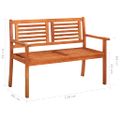 vidaXL 2-miestna záhradná lavica s vankúšom 120 cm eukalyptový masív