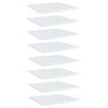 vidaXL Prídavné police 8ks, lesklé biele 40x40x1,5cm, kompozitné drevo