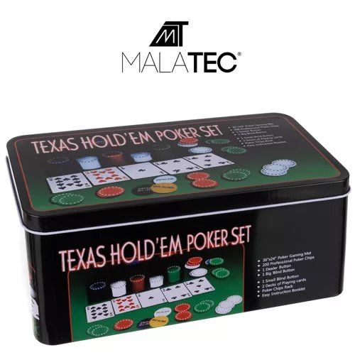 Poker sada Texas, karty + 200 žetónov ISO 23539 Poker sada Texas, karty + 200 žetonov ISO 23539