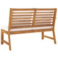 vidaXL Záhradná lavička s krémovými vankúšmi 114,5 cm akáciový masív