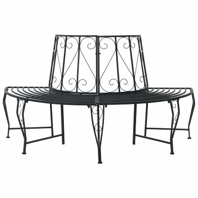 vidaXL Stromová lavička 4-Počet miest 160 x 80 x 89 cm Oceľ Čierna